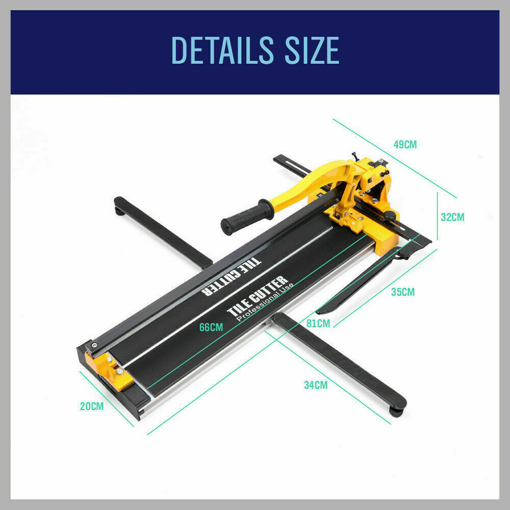 Professional 600mm Manual Tile Cutter with Laser Guide - Features Titanium Cutting Wheel, Non-Slip Bed, and Adjustable Table