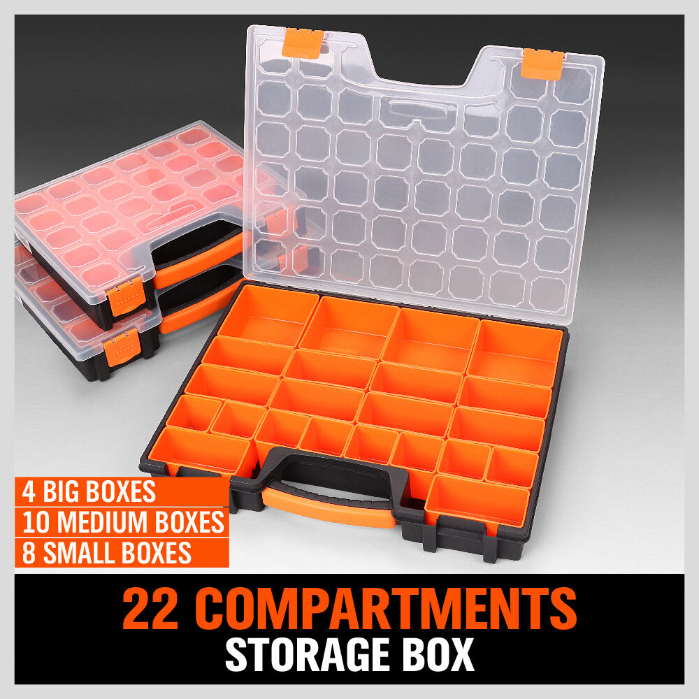 Multi-Compartment Parts Storage Box - Durable Organizer for Workshop, Crafts & Sewing