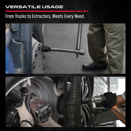 SEDY 8Pcs Deep Impact Socket Set with SAE Measurements and Adapter for Axle Nut Wrenches