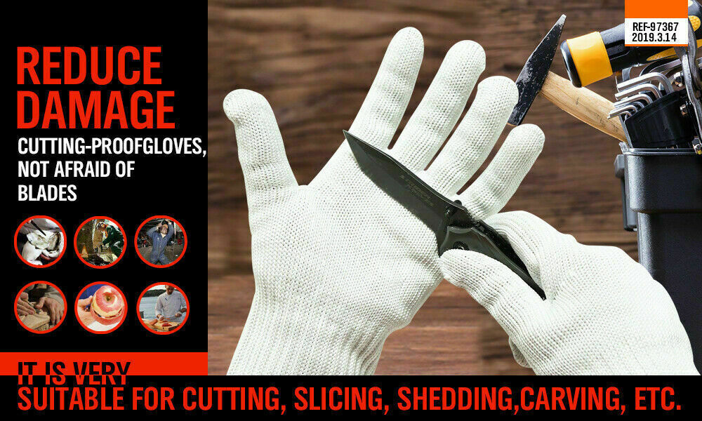 Pair of Level 5 Cut Resistant Gloves, designed for maximum safety in kitchens and butcher shops. Flexible, durable, and easy to clean, with extended cuff for enhanced wrist protection