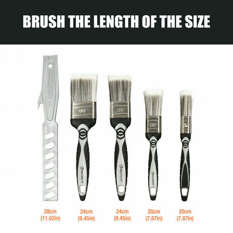 Professional 5-Piece Paint Brushes Set - Includes Various Sizes for Acrylic and Staining, Ideal for Artists and Home Gardening Projects