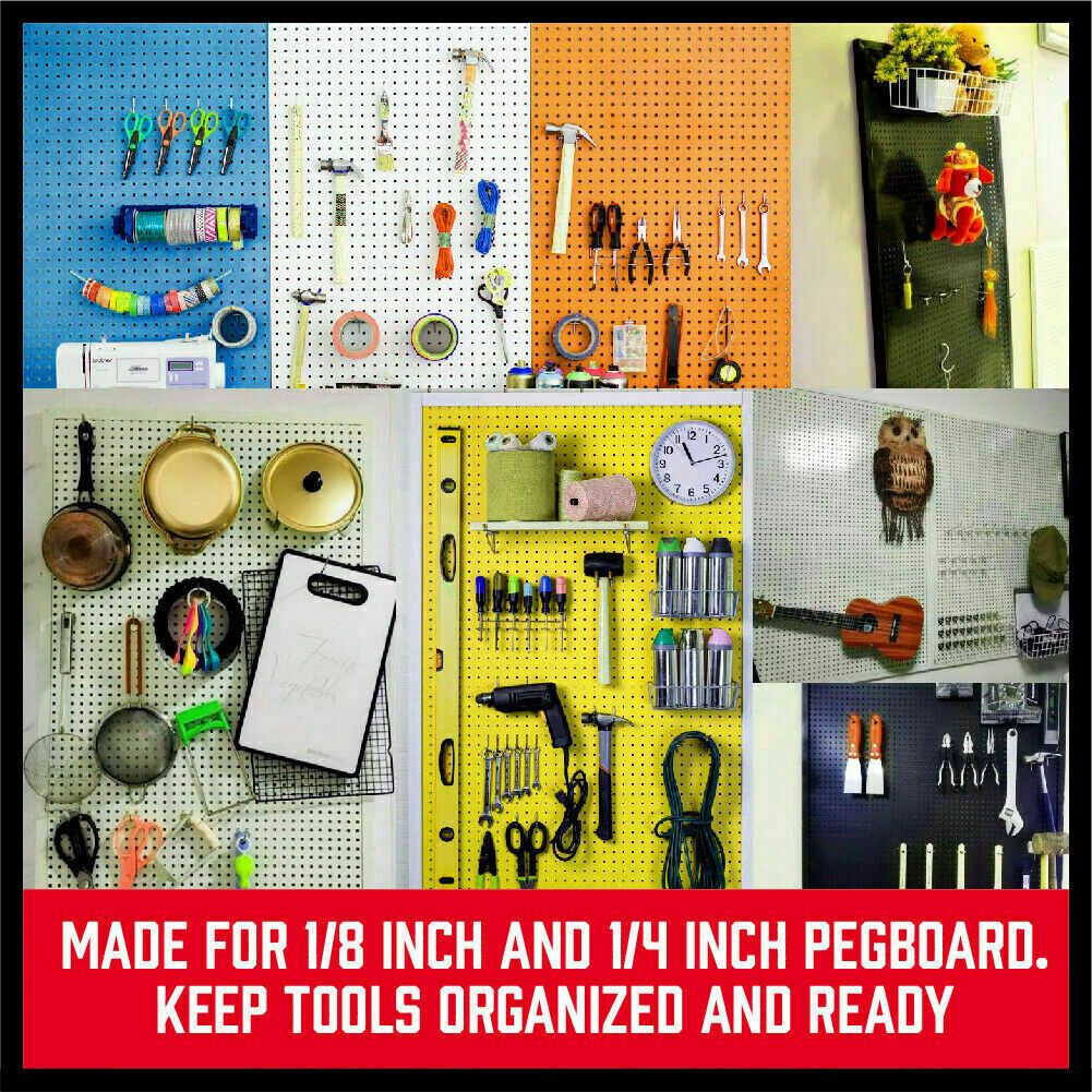 Comprehensive 120-Piece Pegboard Hooks Set with Various Sizes for Organizing Tools on Garage and Workshop Walls