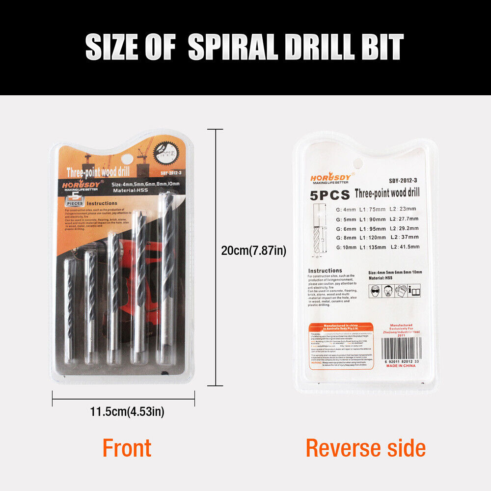 Set of HSS Drill Bits with Titanium Coating