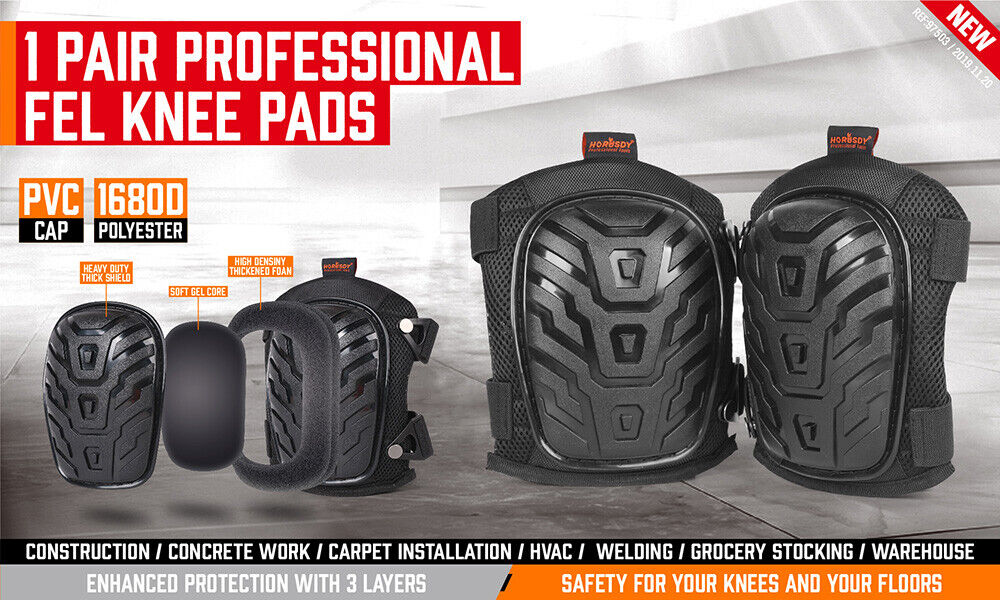 Knee pads with gel cushion and foam padding