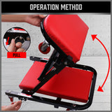 HORUSDY Convertible Z Creeper Seat in Black and Red, 100cm Length, Stainless Steel Frame with Leather Padding, Swivel Casters, for Mechanics and Workshop Use