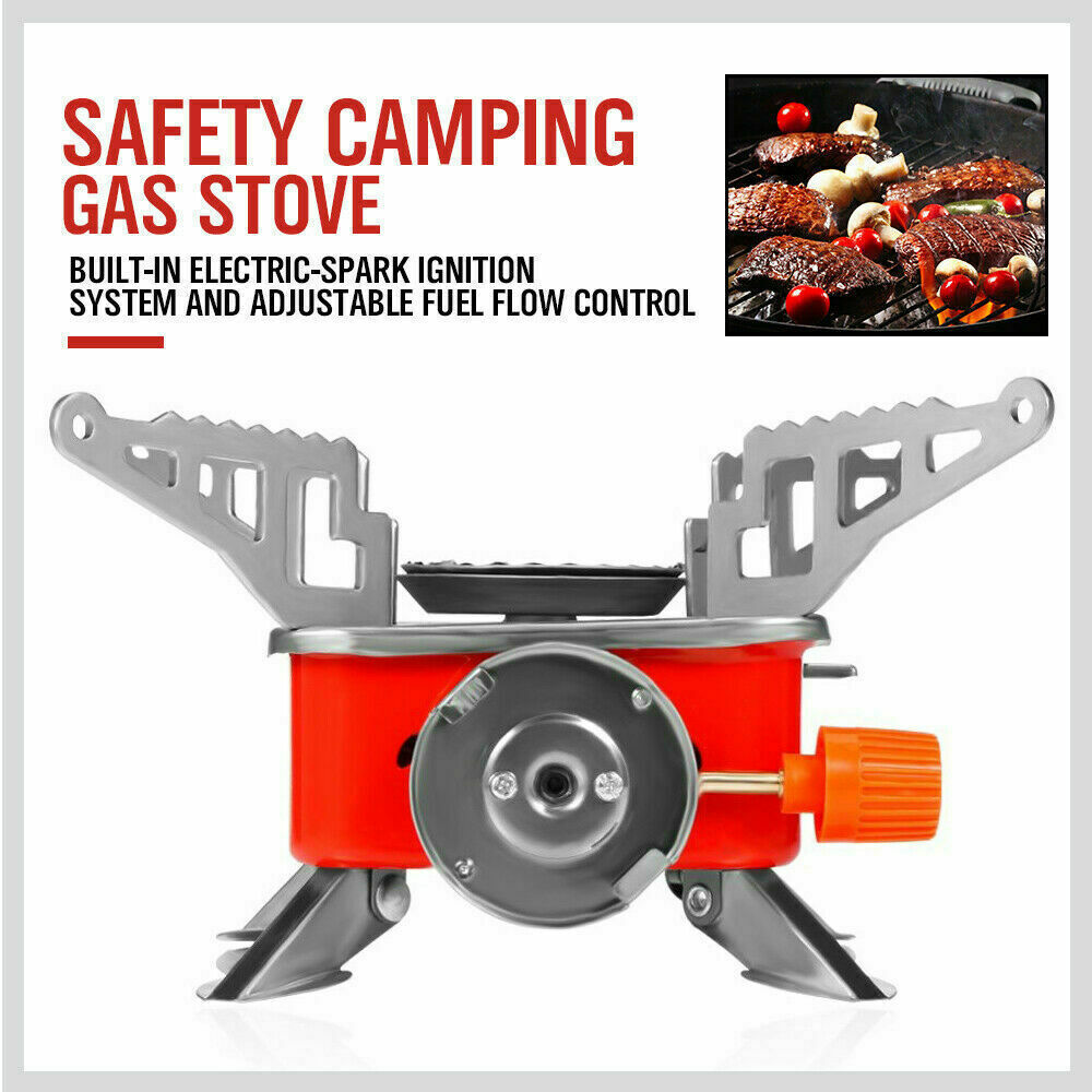 Compact and durable outdoor gas burner, perfect for camping and picnics. Features a powerful flame and high calorific efficiency, compatible with butane, propane, and gas