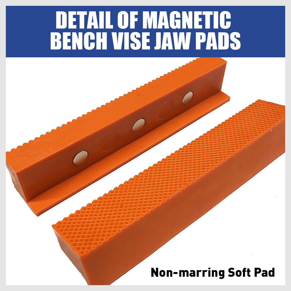 Versatile Magnetic Bench Vice Jaw Pads, 4.5"/6" size, Multi-Groove Design for Firm Grip on Varied Objects, Suitable for DIY, Craft, and Precision Work