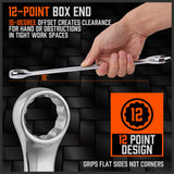 HORUSDY 15-Piece Imperial Spanner Set, SAE Ring/Open End Wrench, Chrome Vanadium Steel, Nickel Chrome Plated with Mirror Polish Finish
