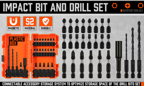 Comprehensive 26-Piece Impact Screwdriver Bit Set with Drill Bits and Magnetic Holder for Secure Fastening