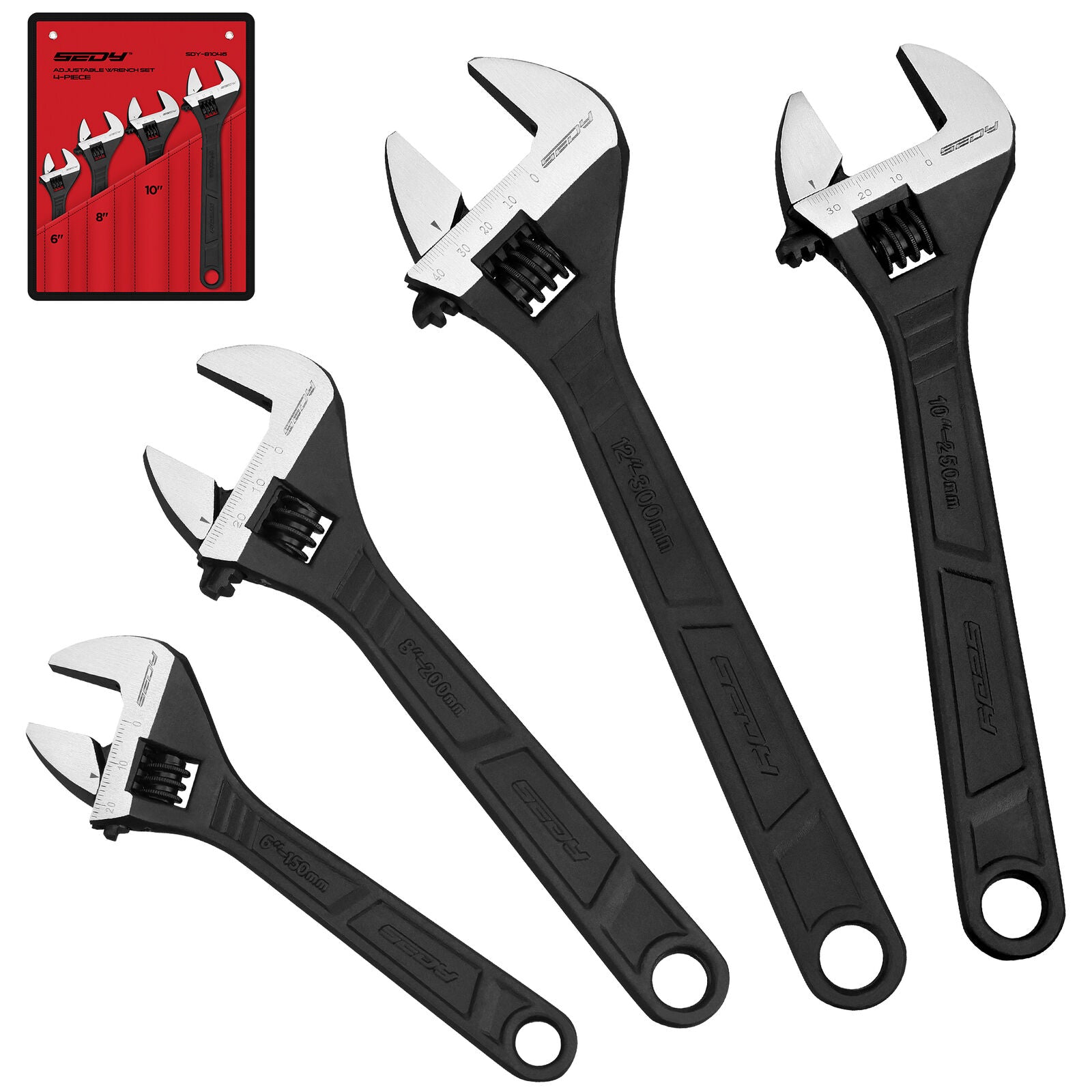 Versatile and Durable SEDY Adjustable Wrench Set in SAE and Metric Sizes