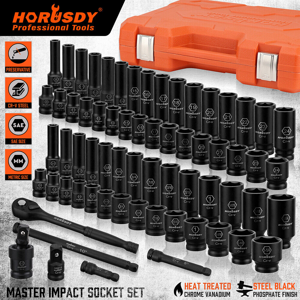 HORUSDY 66Pc 1/2" Impact Socket Set