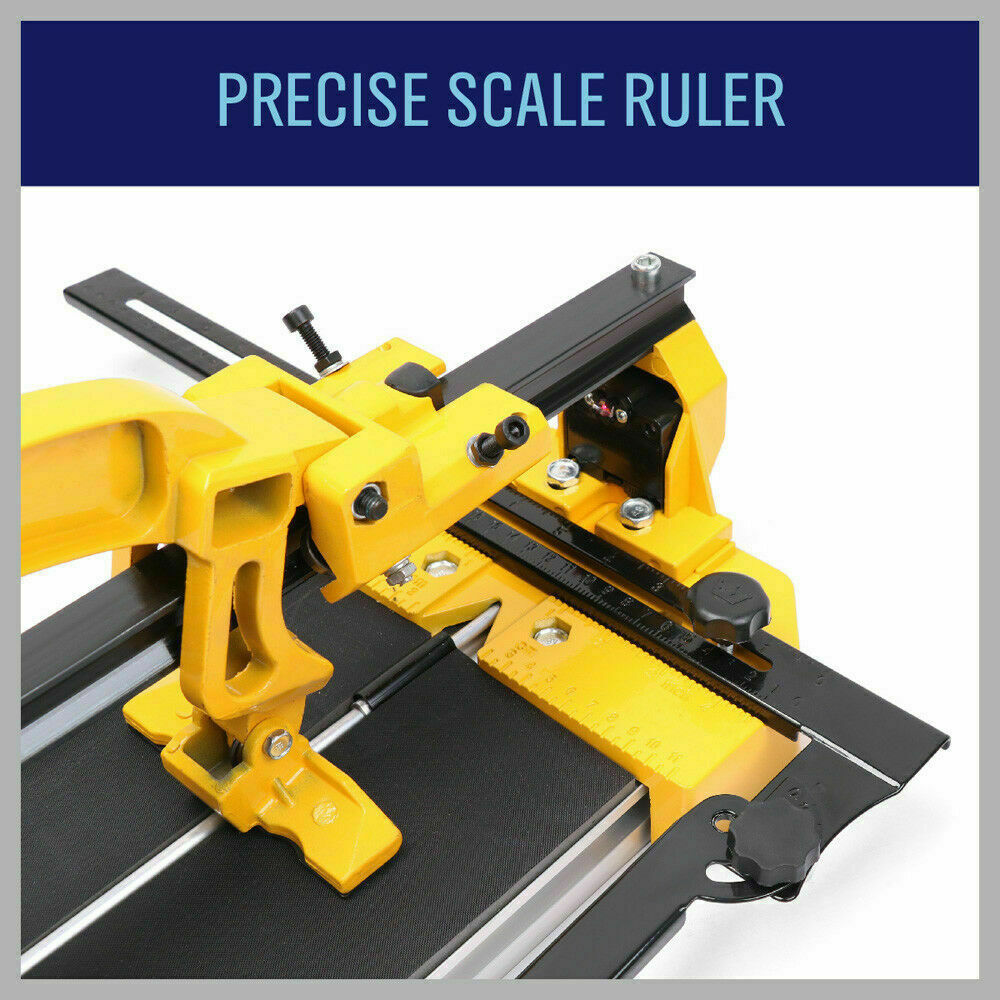 Professional 600mm Manual Tile Cutter with Laser Guide - Features Titanium Cutting Wheel, Non-Slip Bed, and Adjustable Table