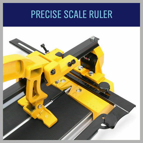 Professional 600mm Manual Tile Cutter with Laser Guide - Features Titanium Cutting Wheel, Non-Slip Bed, and Adjustable Table