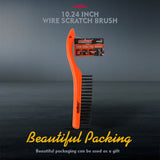 Durable 260mm Stainless Steel Wire Brush with Non-Slip Grip for Effective Surface Cleaning