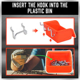 6Pc Pegboard Bins Set with Durable Steel Hooks - Ideal for Organizing Small Tools, Screws, and Hardware on Pegboards