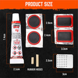 HORUSDY 8-Piece Bike Repair Kit with Adhesive, Tire Patches, Metal Rasp, and Rubber Hoses for Quick Puncture Fixes