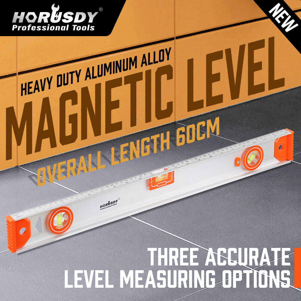 HORUSDY 60CM Torpedo Spirit Level 3 in 1 Magnetic Ruler