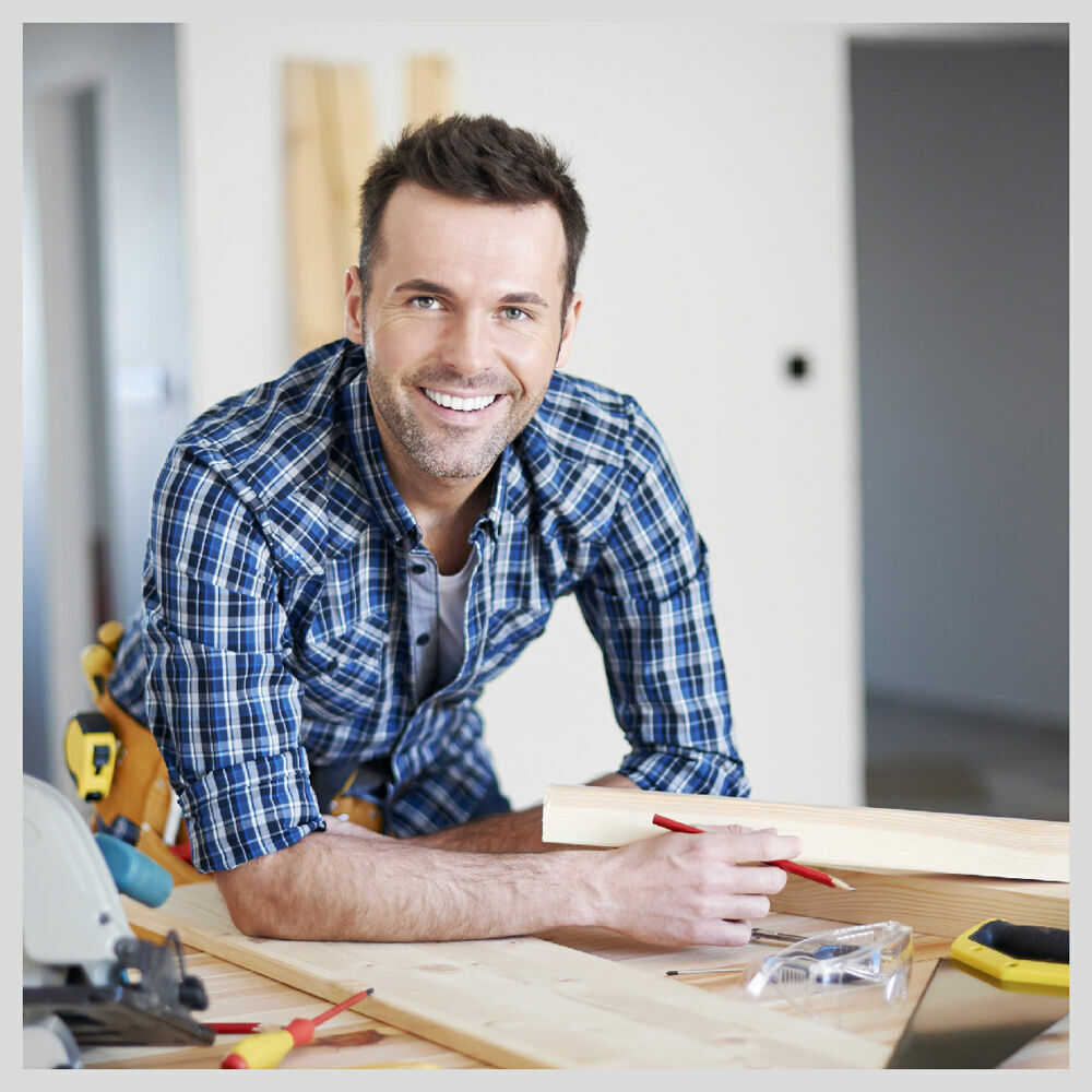 Pack of 4 Mastercraft metal sawhorses with anti-slip work surfaces and foldable design.