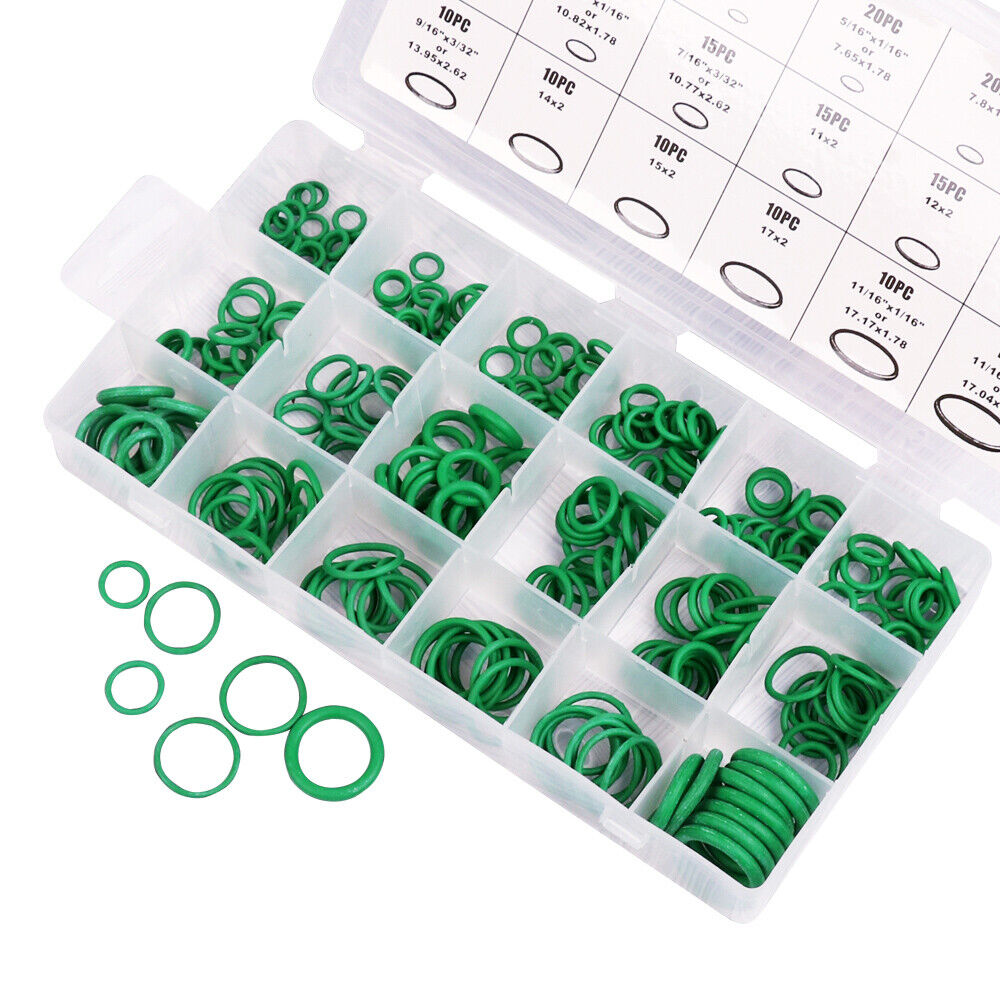  Durable 270-piece HNBR green O-ring assortment kit with 18 sizes for various sealing needs