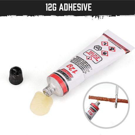 Tyre Repair Kit with Tools and Instructions