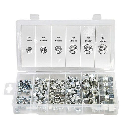 150-Piece Stainless Steel Hex Nylon Insert Lock Nut Assortment Kit for Various Applications