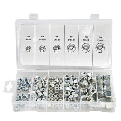 150-Piece Stainless Steel Hex Nylon Insert Lock Nut Assortment Kit for Various Applications
