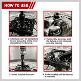 SEDY 9Pcs Inner Bearing Puller Set with Slide Hammer and Multiple Size Adapters for Internal Blind Hole Removal