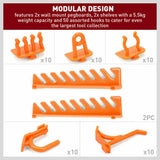 Complete 52-Piece Wall Mounted Tool Storage Rack Kit - Includes Boards, Shelves, Spanner Holders, and Hooks for Organizing Tools