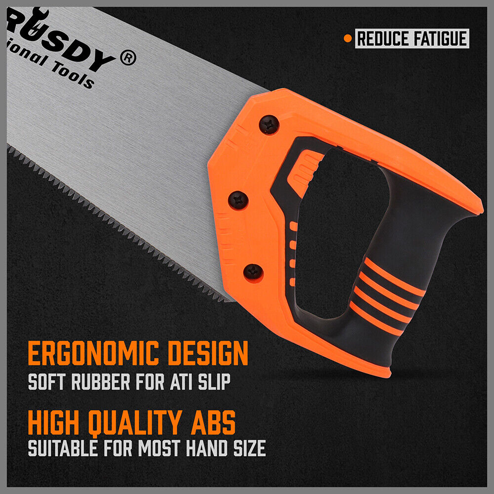 Hand Saw Rectangular Versatile 20-inch hand saw with triple-ground teeth and ergonomic ...