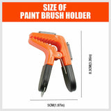 Convenient 2-in-1 magnetic clamp with integrated brush holder and paint can opener, designed to enhance painting efficiency and organization.