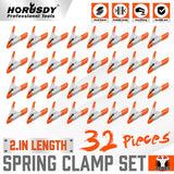 HORUSDY 32-Piece Durable Spring Clamps, 2.1 Inches, Nickel-Plated Steel with Comfort Grip for Woodworking and Home Decor