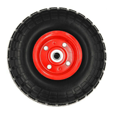 Heavy-Duty 10-inch Solid Rubber Trolley Wheel - 16mm Bore Durable Construction