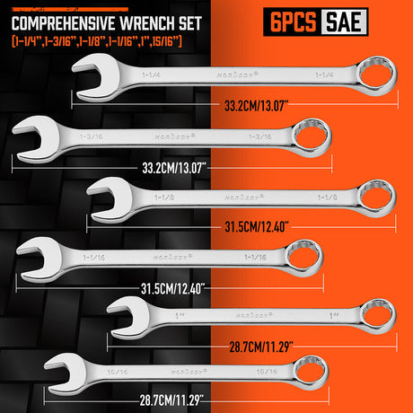 HORUSDY 6Pcs Extra Long Spanner Set