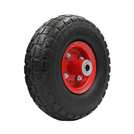 Heavy-Duty 10-inch Solid Rubber Trolley Wheel - 16mm Bore Durable Construction