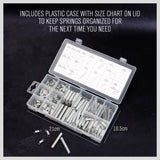 HORUSDY 200-Piece Spring Kit, Diverse Compression and Extension Springs, in Organized Case, for Bicycles, Locks, Automotive and More