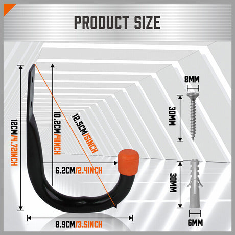 HORUSDY 6Pc Wall Mount Garage Hooks Set
