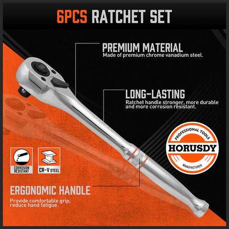 HORUSDY 6Pcs Mini Ratchet Spanner Set