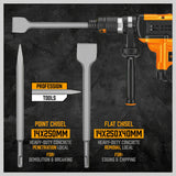 Comprehensive 10-Piece SDS Plus Rotary Hammer Drill Bits and Chisel Set for Efficient Masonry and Concrete Work