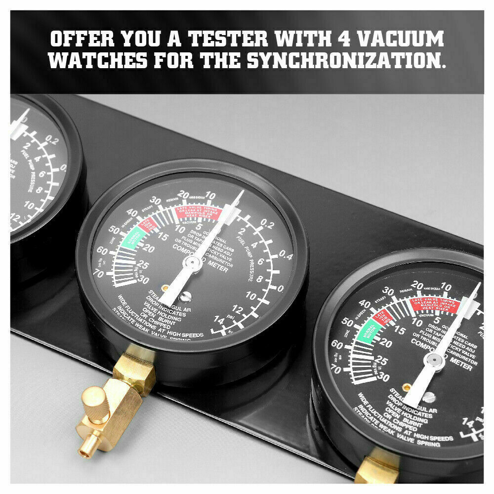 Comprehensive Fuel Vacuum Carburetor Synchronizer Kit - Includes Gauges, Rubber Pipes, Extension Tubes for Carb Adjustment