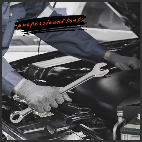 HORUSDY 15-Piece Metric Combination Spanner Set, CRV Silver, Chrome Vanadium Steel, Heat Treated, Nickel Chrome Plated, Sizes 8-22mm