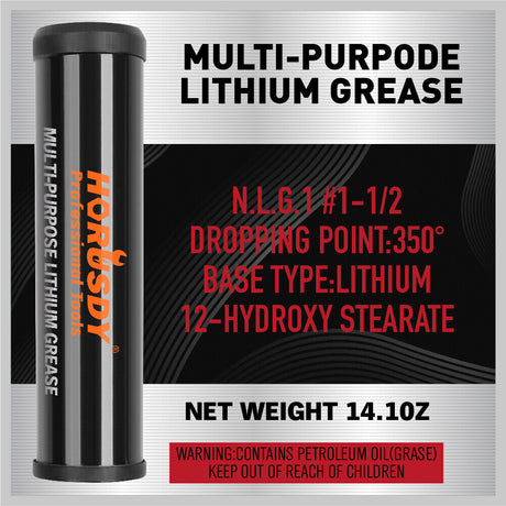 Durable 7000PSI Grease Gun Kit - Features Solid Steel Barrel, Rubber Sleeve, 18" Flex Hose, and 14.1 oz Cartridge for Efficient Lubrication