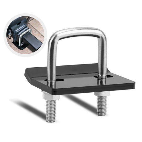 HORUSDY anti-rattle stabilizer hitch bracket with size markings, suitable for SUVs, vans, cars, and trailers