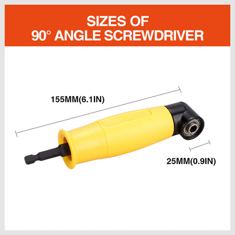 Right Angle Drill Attachment 90° Degree Adapter for 1/4" Hex Bits