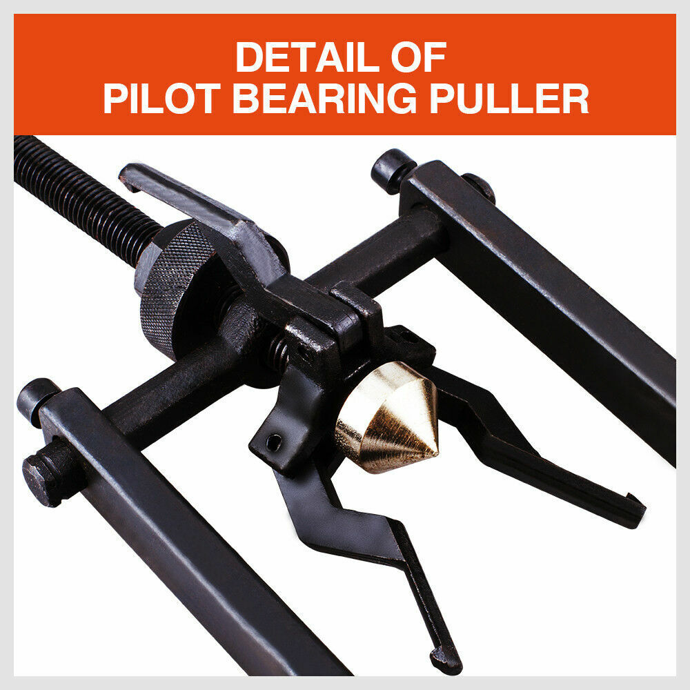 Sturdy steel 3-jaw pilot bearing puller for automotive flywheel, motorcycle wheel, and machinery bearings