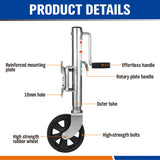 Heavy-Duty 8-Inch Solid Jockey Wheel - 1500LBS Load, Nylon Tire, Adjustable Height for Marine and Utility Trailers