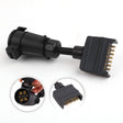 HORUSDY 7-Pin Adapter Plug, Round Female to Flat Male, for Trailer, Caravan, Boat Connections