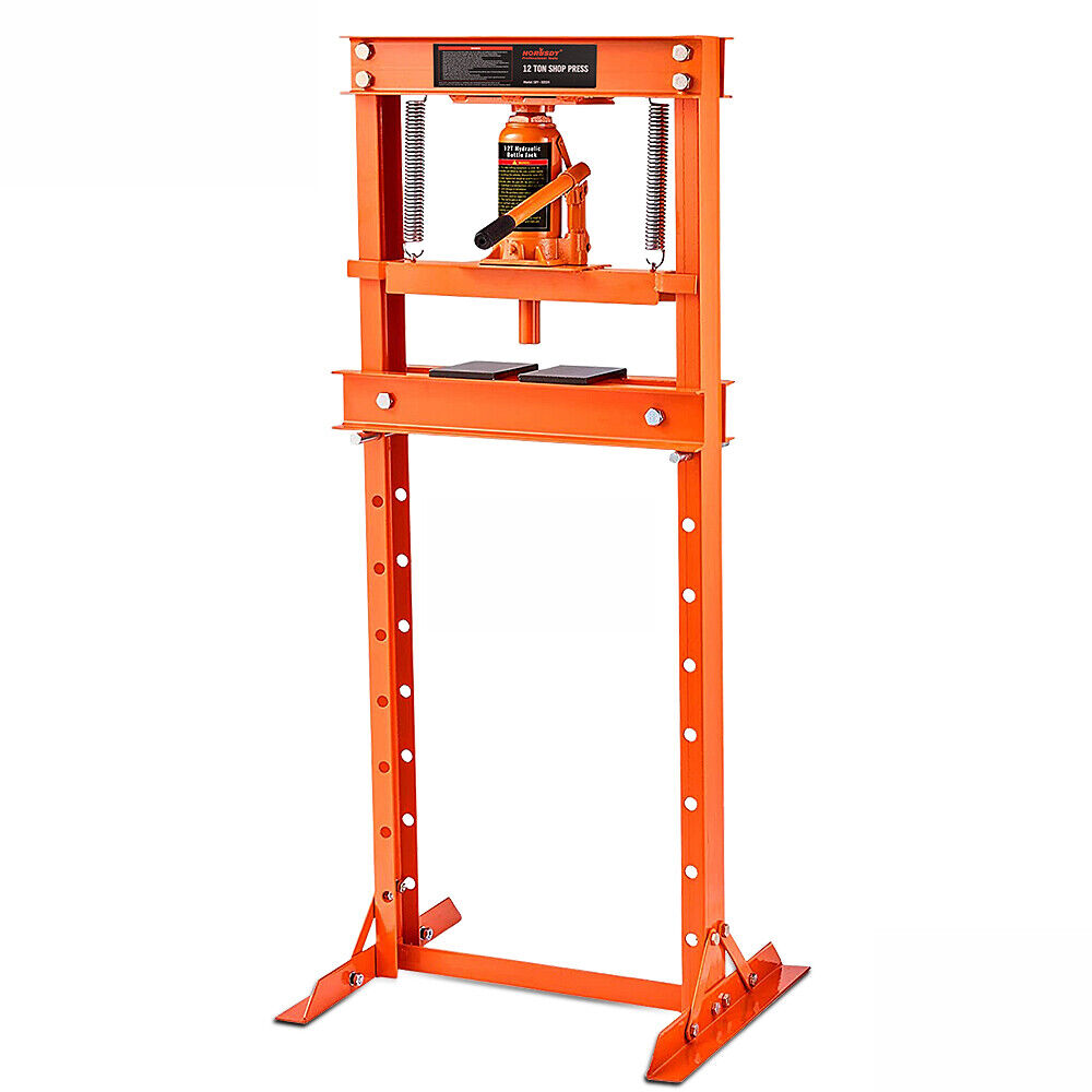 HORUSDY 12T Heavy-Duty Hydraulic Shop Press, H-Frame Benchtop Jack Stand with 2600LBS Load Capacity, Ideal for Automotive & Metalworking