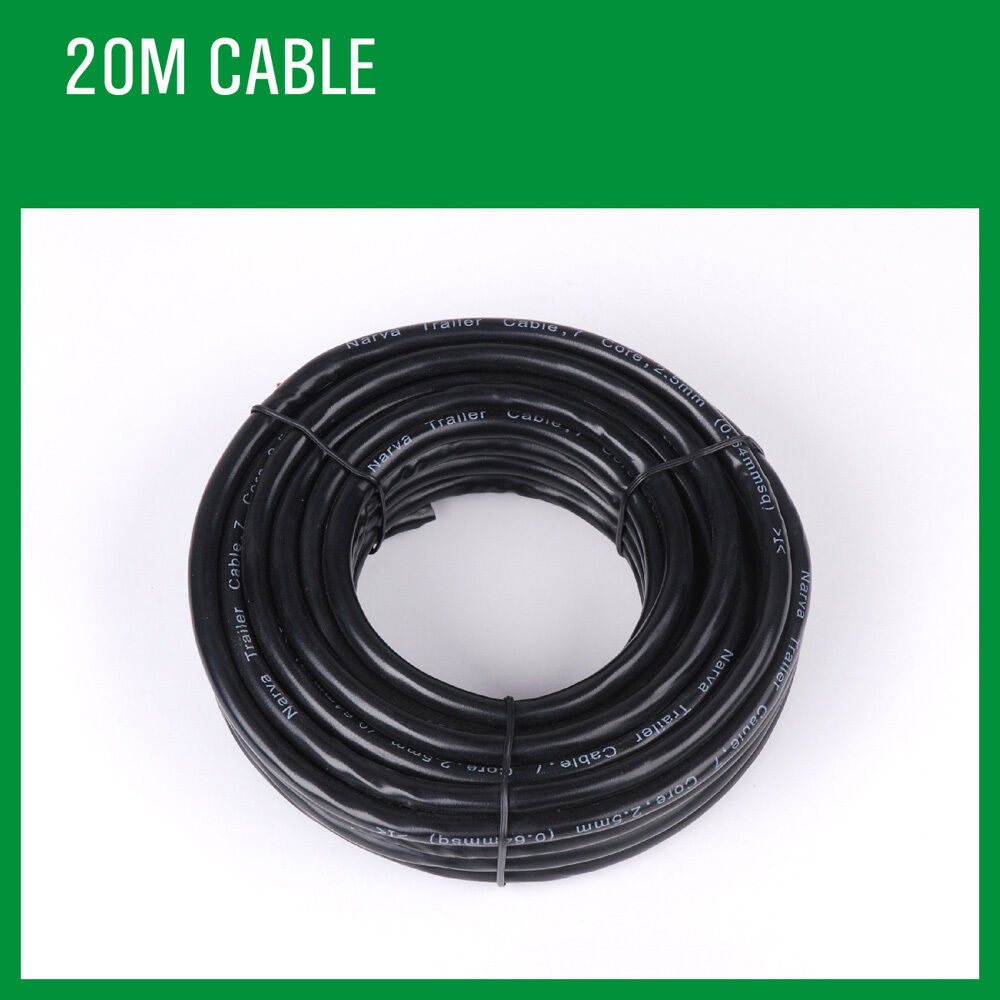 20M 7 Core Trailer Wire Cable featuring Oxygen-Free Copper Wire, ideal for electrical systems in caravans, boats, and trucks