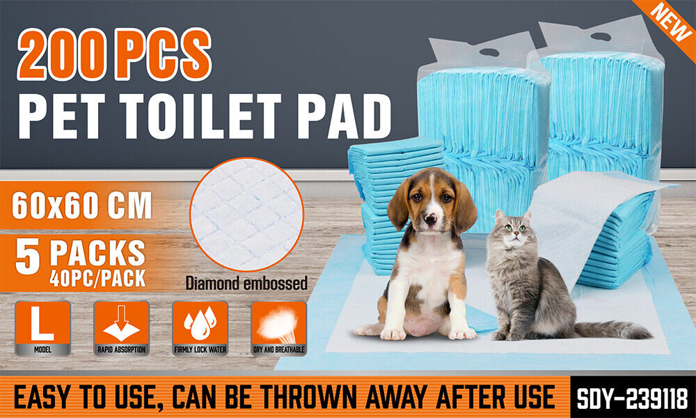 Highly absorbent 60x60cm pet training pads, perfect for puppies, dogs, and cats, with antibacterial and odour control features.