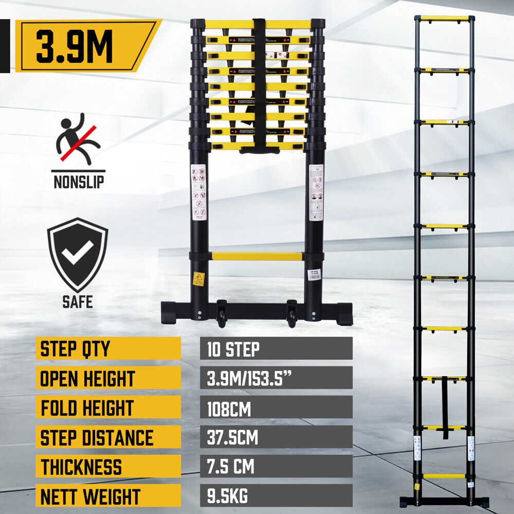 Telescopic Folding Ladder - Aluminum Alloy Extension Step (2.3/2.7/3.5/3.9/4.2/5M) - Durable and Safe for Various Applications